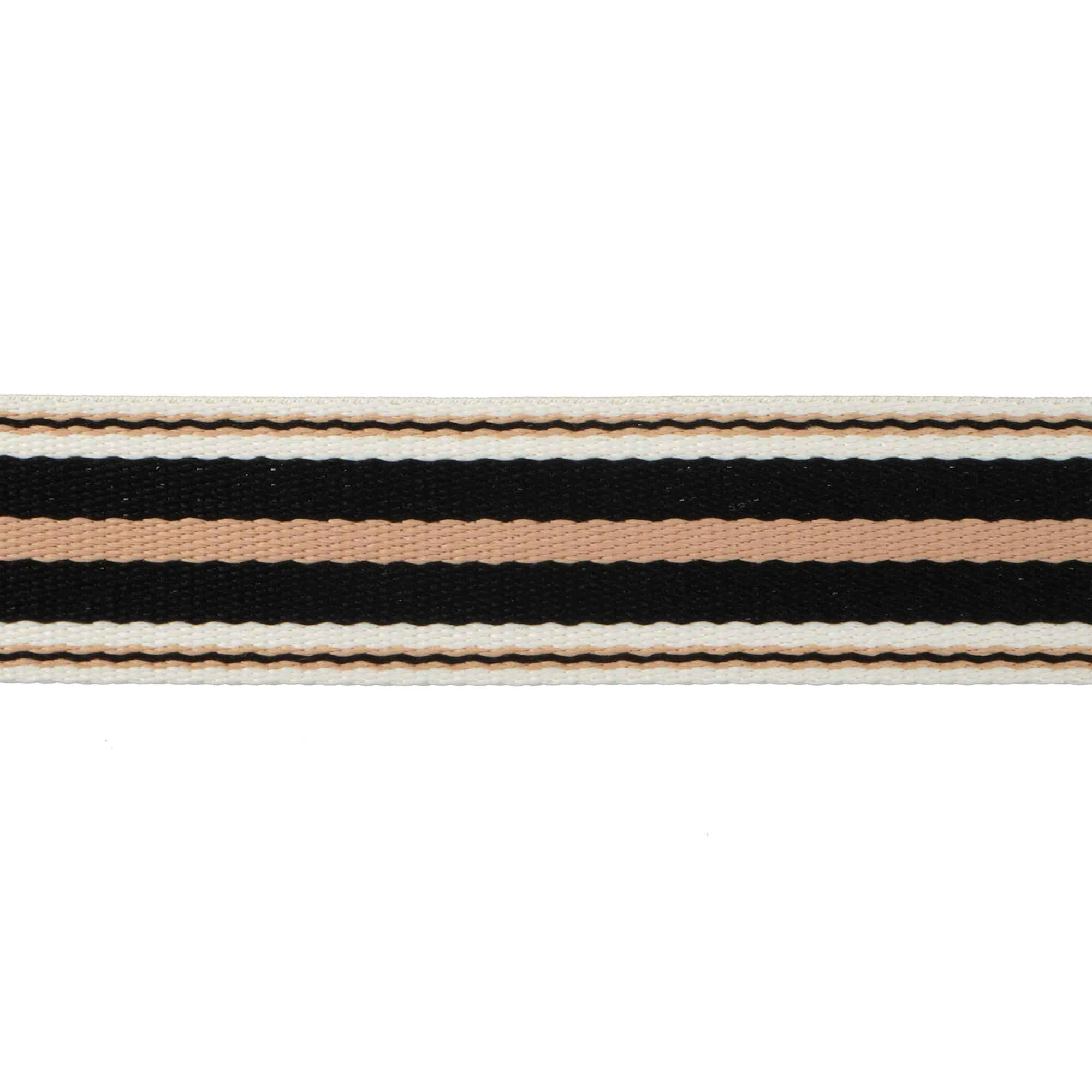 1.5" Black & Beige Stripes Belting Trim by Celebrate It®